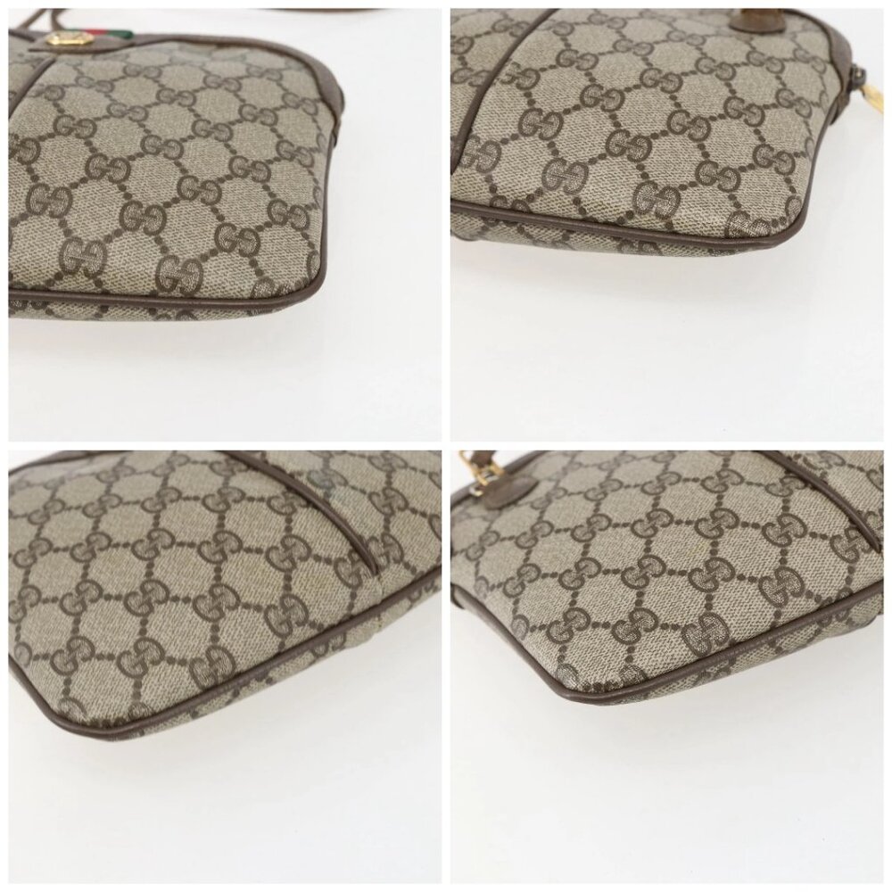 GUCCI GG Supreme Web Sherry Line Bag PVC Beige Gold 904 02 047 Auth 157639 - Picture 14 of 16